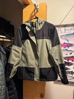 Eddie Bauer Two-Tone Hooded Rain Jacket